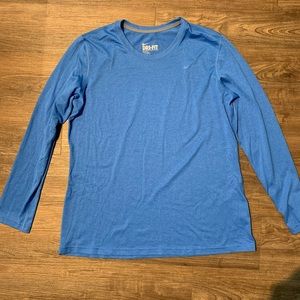 Nike Dri Fit Light Blue Long Sleeve Shirt